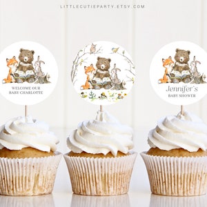 Editable Storybook Toppers, Story book Baby Shower Cupcake Toppers, Baby Shower Cake Topper, Cake Topper Decorations STBBS001