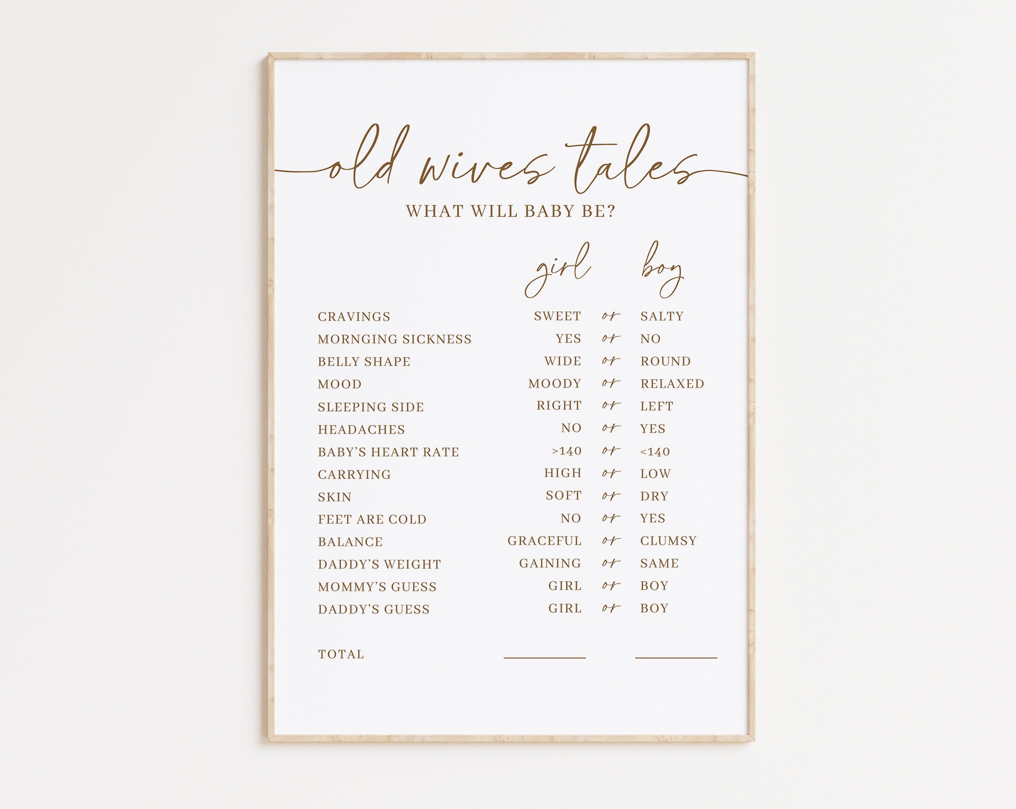 Editable Old Wives Tales Gender Reveal Board, Old Wives Tales Game, Old ...