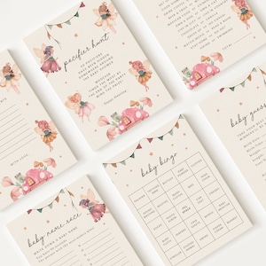 Fairy Baby Shower Games, Gender Neutral, Editable (Digital Download) FAIRBS001