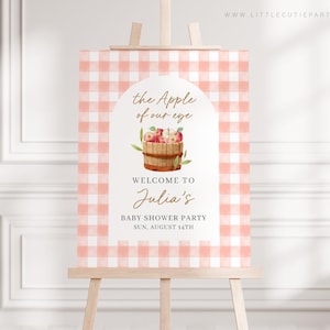 Editable Apple of Our Eye Welcome Sign, Apple of Our Eye Banner, Welcome Board, Fall Baby Shower Party Decor APPBS001