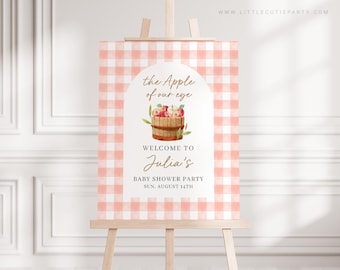 Editable Apple of Our Eye Welcome Sign, Apple of Our Eye Banner, Welcome Board, Fall Baby Shower Party Decor APPBS001