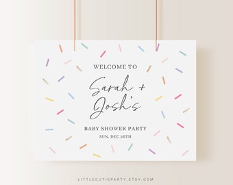 Editable Baby Sprinkle Backdrop, Sprinkles Party Welcome Sign, Banner for Baby Sprinkle Decorations Party SPKBS001