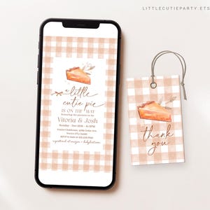 Editable Cutie Pie Digital Invite, Cutie Pie Baby Shower Invite, Cutie Pie is On the Way Baby Shower Digital Invitation Evite CTPBS001