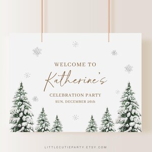 Editable Baby Its Cold Outside Banner, Baby Its Cold Outside Backdrop, Snowflake Baby Sign for Winter Party WINBS002