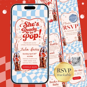 Elle est prête à éclater, invitation numérique prête à éclater pour baby shower, garçon, RSVP Baby Shower inviter RPBBS001