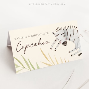 Editable Wild One Food Labels, Food Tent cards, Food Tags, Wild One Table Decor for Safari Baby Shower Party WILDBS001