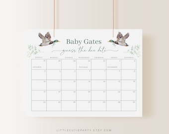 Gioco calendario per la data di scadenza del baby shower di Mallard (digitale) MALBS001