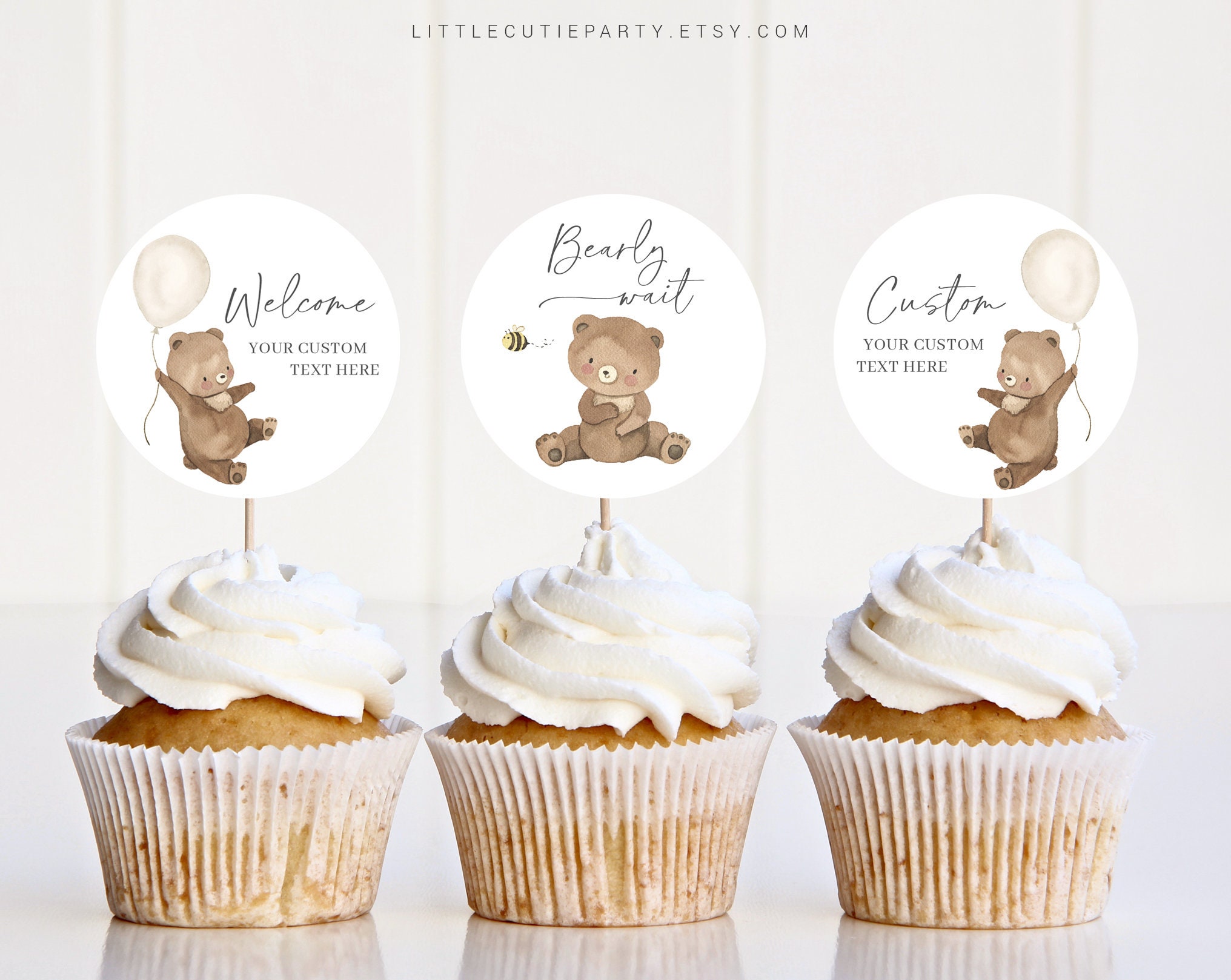 Tortenaufsatz 'We Can Bearly Wait' – Süße Deko Für Babyparty Im Bären-Design