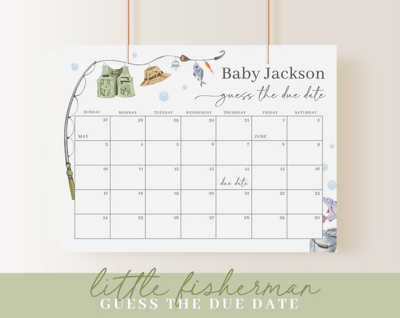 Editable A Little Fisherman Baby Shower Invitation Bundle, Fishing Baby Shower Invite Set with Game Bundle and Fisherman Decoration LFMBS001 image 6
