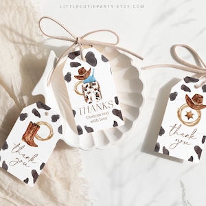 Editable Cowboy Baby Shower Favor Tag, Thank You Favor Tag, Thank you Tags, Gift Tag for Cowboy Baby Shower Decorations CWBBS001
