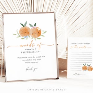 Bewerkbare kleine schattige woorden van wijsheid voor nieuwe ouders, woorden van aanmoediging, Gender Reveal Party, jongen of meisje LITTGR001