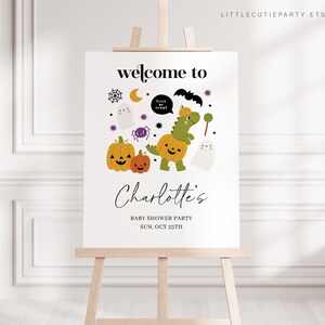 Editable Halloween Baby Shower Welcome Sign, Welcome Board, Welcome Template Babyshower Party HLWBS001