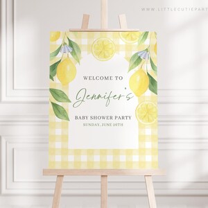 Editable Main Squeeze Welcome Sign, Mamas Main Squeeze Welcome Board, Sign, Lemon Baby Shower Party Decor LMNBS003