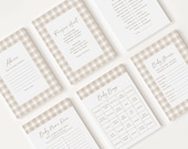 10 Editable Neutral Baby Shower Games, Beige Gingham Baby Shower Games Bundle, Gender Neutral Baby Shower NGHBS001