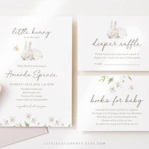 Editable Bunny Baby Shower Invitation, Bunny Baby Invite, Bunny is on the Way, Rabbit Baby Shower Party BUNBS001