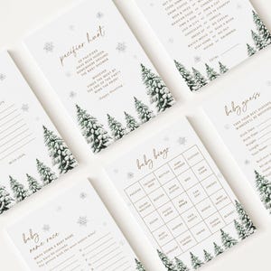 10 Editable Baby Its Cold Outside Baby Shower Games, Snowflake Baby Shower Games Bundle, Winter Gender Neutral Party Games WINBS002