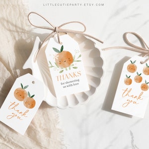 Editable Little Cutie Baby Shower Favors, Thank You Favor Tag, Thank you Tags, Gift Tag for A Little Cutie Baby Shower Decorations LITTBS003