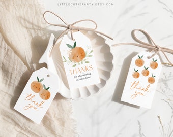 Editable Little Cutie Baby Shower Favors, Thank You Favor Tag, Thank you Tags, Gift Tag for A Little Cutie Baby Shower Decorations LITTBS003