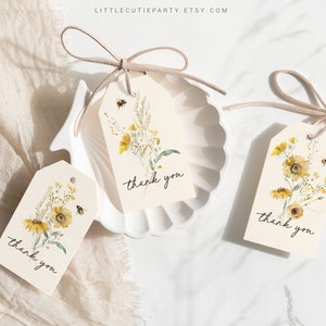 Editable Mommy to Bee Party Favors, Thank You Favor Tag, 3 Thank you Tags for Bee Baby Shower Party MBEEBS001, BEEGR001