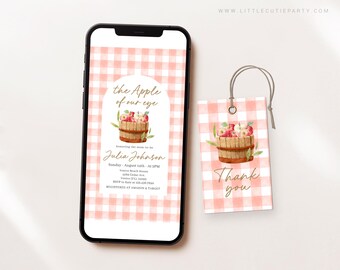 Invitaciones editables para baby shower "La Niña de Nuestros Ojos", invitaciones digitales para baby shower de otoño, conjunto de invitaciones digitales de Evite APPBS001