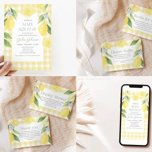 Redigerbart Mamas Main Squeeze Baby Shower-paket, Citron Baby Shower-paket med Main Squeeze Baby Shower-spel och dekor LMNBS003 bild 4