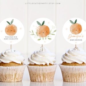 Editable Little Cutie Baby Shower Cupcake Toppers, Little Cutie Baby Shower Cake Topper, Baby Shower Cake Topper Decorations LITTBS003