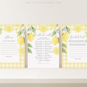 Redigerbart Mamas Main Squeeze Baby Shower-paket, Citron Baby Shower-paket med Main Squeeze Baby Shower-spel och dekor LMNBS003 bild 7