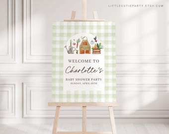 Editable Locally Grown Welcome Baby Shower Sign, Farmers Market Baby Shower Welcome Board, Sign, Locally Grown Welcome Template LCGBS001