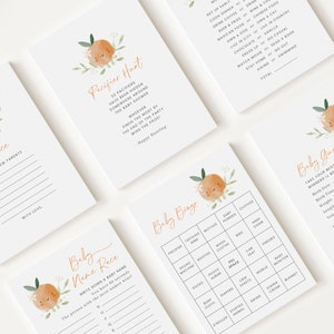 10 Editable Little Cutie Baby Shower Games, A Little Cutie Shower Games Bundle, Neutral Baby Shower Party Games LITTBS003