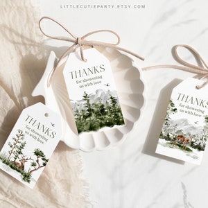 Editable Adventure Awaits Baby Shower Favors, Thank You Favor Tag, Thank you Tags for Adventure Awaits Baby Shower Decorations ADVBS001