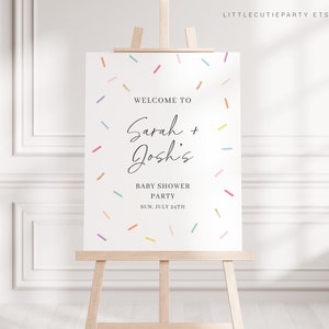Editable Baby Sprinkle Welcome Sign, Sprinkled With Love Baby Shower Sign, Welcome Board, Welcome Template Shower Decoration SPKBS001
