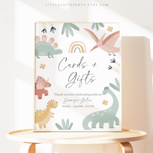 Editable Dinosaur Baby Shower Sign, Custom Sign Template for Baby Shower Party Dinosaur Decoration Theme DINOBS001