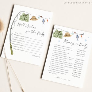 Editable A Little Fisherman Baby Shower Invitation Bundle, Fishing Baby Shower Invite Set with Game Bundle and Fisherman Decoration LFMBS001 image 8