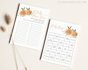 10 Editable Two Little Cuties Baby Shower Games, Twin Shower Games Bundle, Neutral Baby Shower Party Games TLCBS001