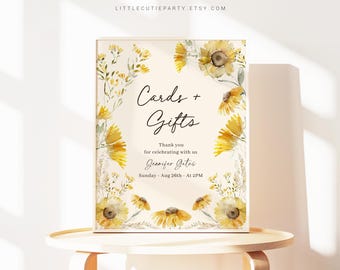 Editable Sunflower Baby Shower Sign Template (Digital Download) SUNFBS001