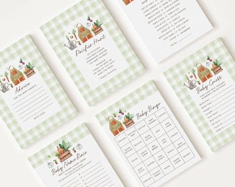 10 edytowalnych gier na baby shower z lokalnych upraw, zestaw gier na baby shower z targu rolników, gry na targu rolników z lokalnych upraw LCGBS001