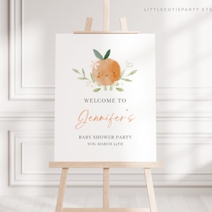 Editable Little Cutie Baby Shower Welcome Sign, Little Cutie Baby Shower Sign, Welcome Board, Welcome Template Shower Decoration LITTBS003