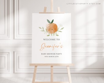 Editable Little Cutie Baby Shower Welcome Sign, Little Cutie Baby Shower Sign, Welcome Board, Welcome Template Shower Decoration LITTBS003