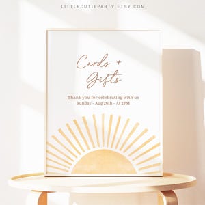 Editable Here Comes the Son Baby Shower Sign Template, Sun Baby Shower Custom Sign, Sunshine Baby Shower Theme SUNBS002