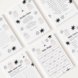 10 Editable A Little Boo is Almost Due Games, Halloween Baby Shower Games, Baby Shower Game Bundle, Gender Neutral Party Games HAWBS002