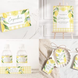 Redigerbart Mamas Main Squeeze Baby Shower-paket, Citron Baby Shower-paket med Main Squeeze Baby Shower-spel och dekor LMNBS003 bild 2
