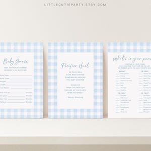 10 juegos editables de cuadros azules para baby shower, paquete de juegos para baby shower de niño, juego de cuadros azules para baby shower neutro BGHBS002 imagen 2