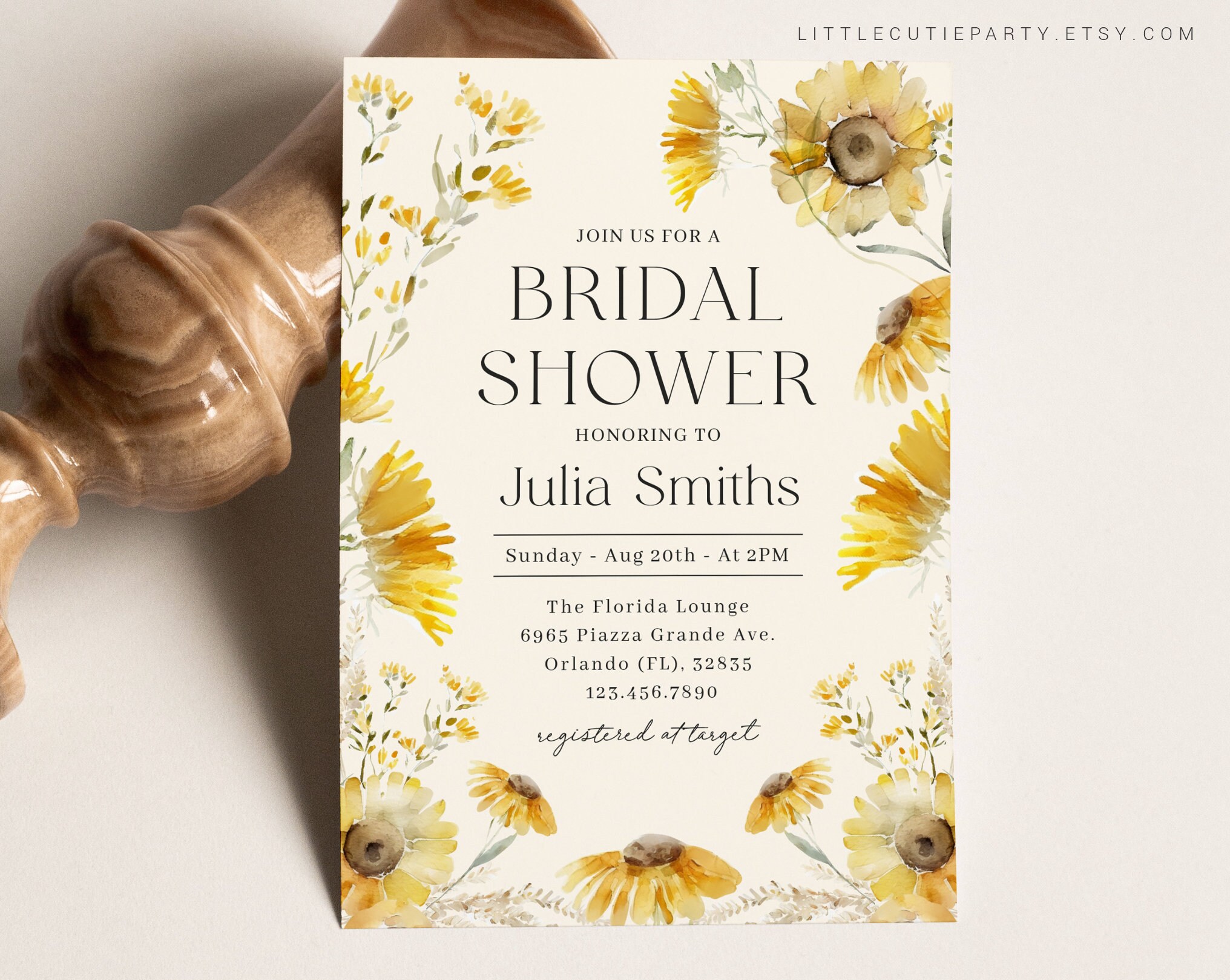 Editable Sunflower Bridal Shower Invitation Sunflower Bridal Shower Hen Party Sunflower Theme Wedding SUFBDS001