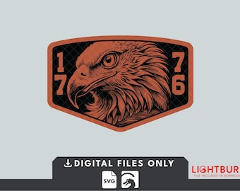 Eagle 1776 Leather Patch Design - Lightburn File Included
