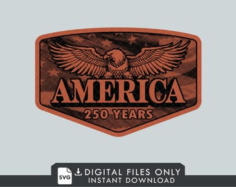 America 250 - v4 - Leather Patch Design - Lightburn File Included