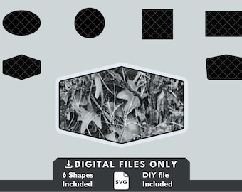 Tree Camo - Patch Shape Pack - Digital File for Laser Engraving