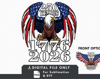 America 250 Year TShirt Design - Sublimation Design -  PNG
