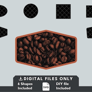 Kaffeebohnen - Patch Shape Pack - Digitale Datei für die Lasergravur