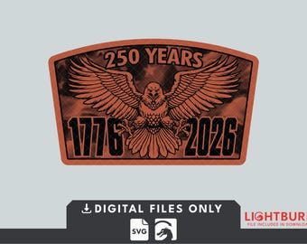 America 250 Years v2 Leather Patch Design - Lightburn File Included