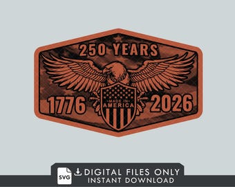 America 250 - v3 - Leather Patch Design - Lightburn File Included
